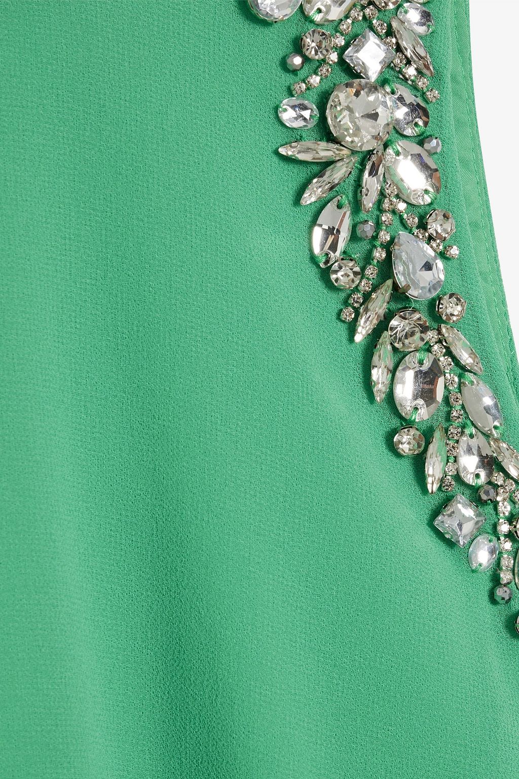 BADGLEY MISCHKA Asymmetric crystal-embellished chiffon maxi dress