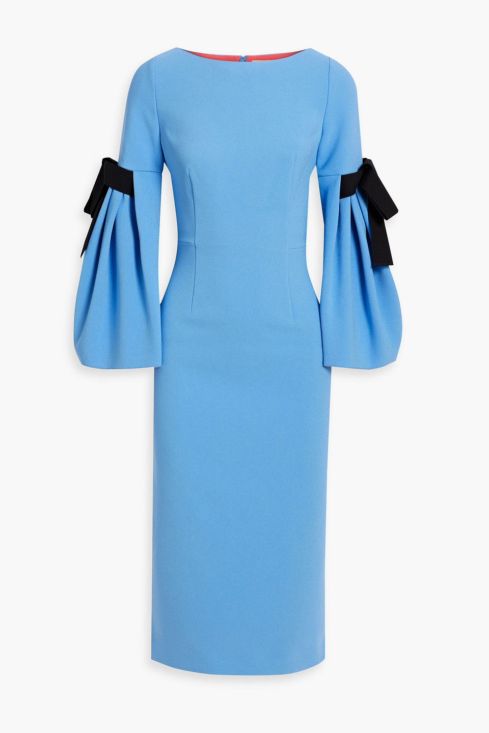 Roksanda Venturi Bow-trim Crepe Dress In Cielo/amoria