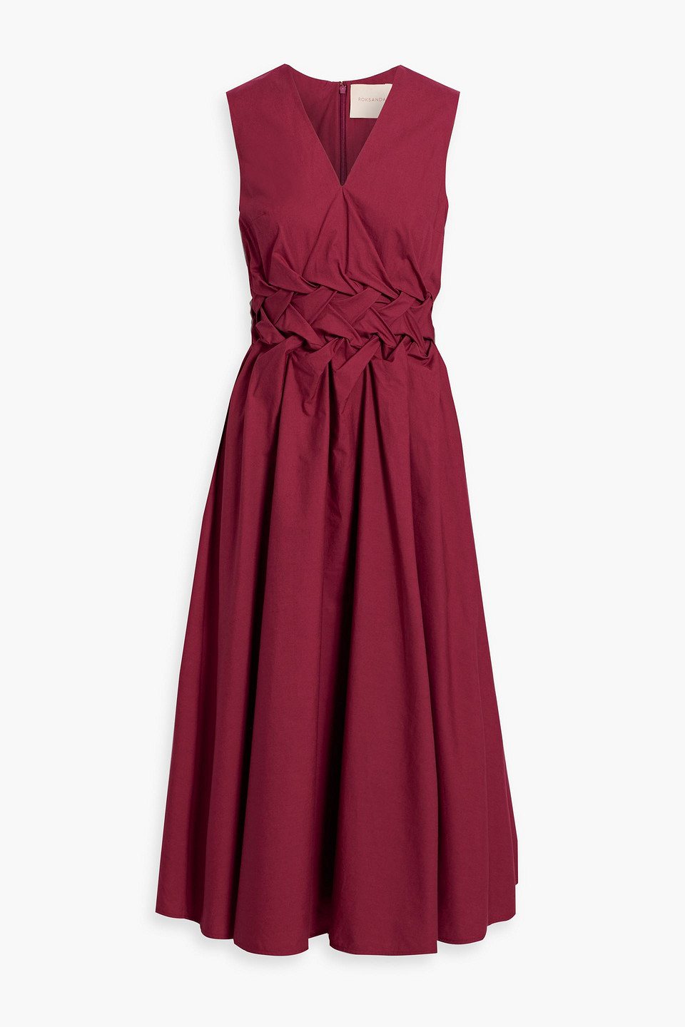 ROKSANDA EIFAL GATHERED COTTON-POPLIN MIDI DRESS