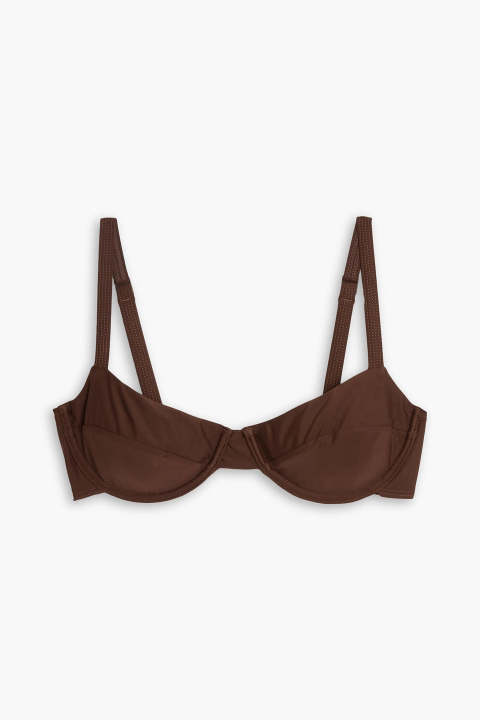 Matteau + Net Sustain Recycled Underwired Balconette Bikini Top In Chocolate