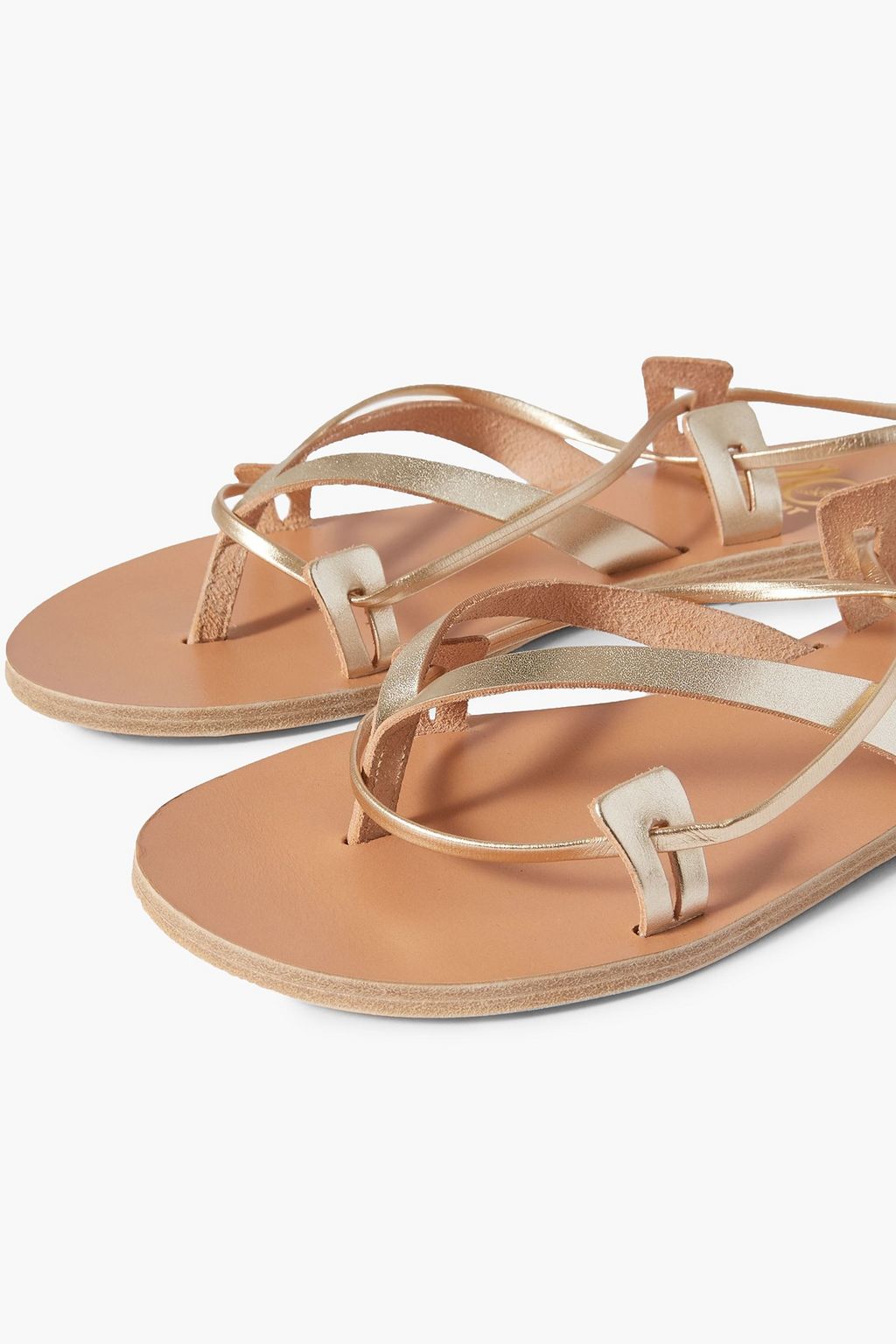 ANCIENT GREEK SANDALS Artemis de Gabies metallic leather sandals