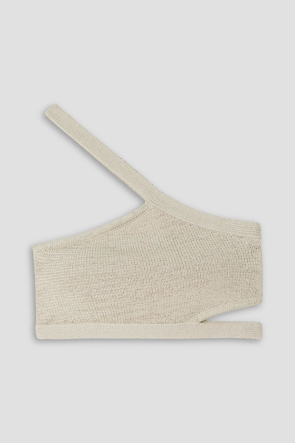cult gaia - sanura one-shoulder cropped cotton-blend top - white - m