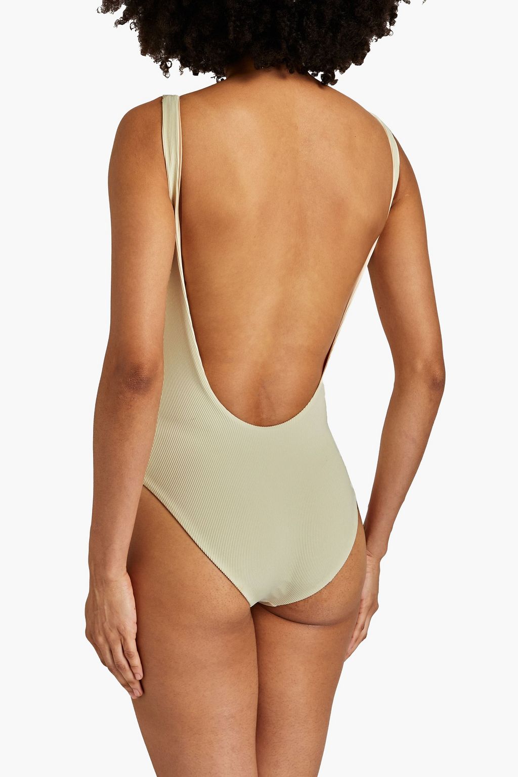 JADE SWIM لباس سباحة 'كونتور' من نسيج مضلّع