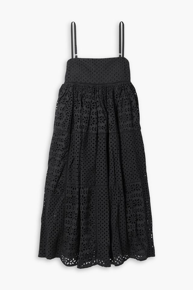 Saachi broderie anglaise cotton-blend midi dress