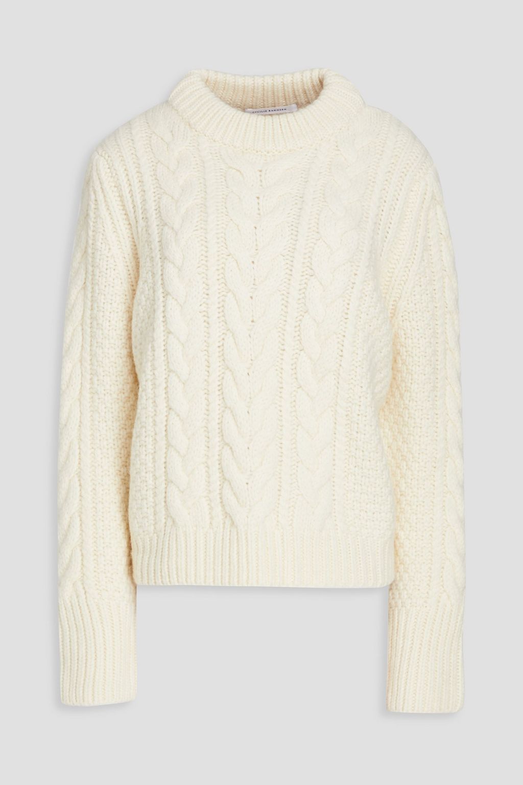 CECILIE BAHNSEN Hope cutout cable-knit wool and alpaca-blend sweater ...