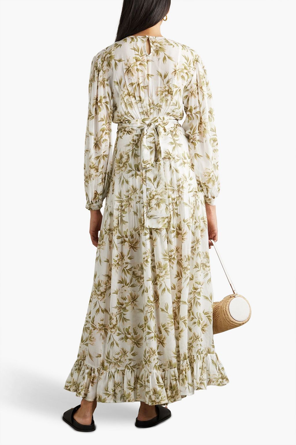 EVARAE River belted striped TENCEL™ Lyocell midi wrap dress