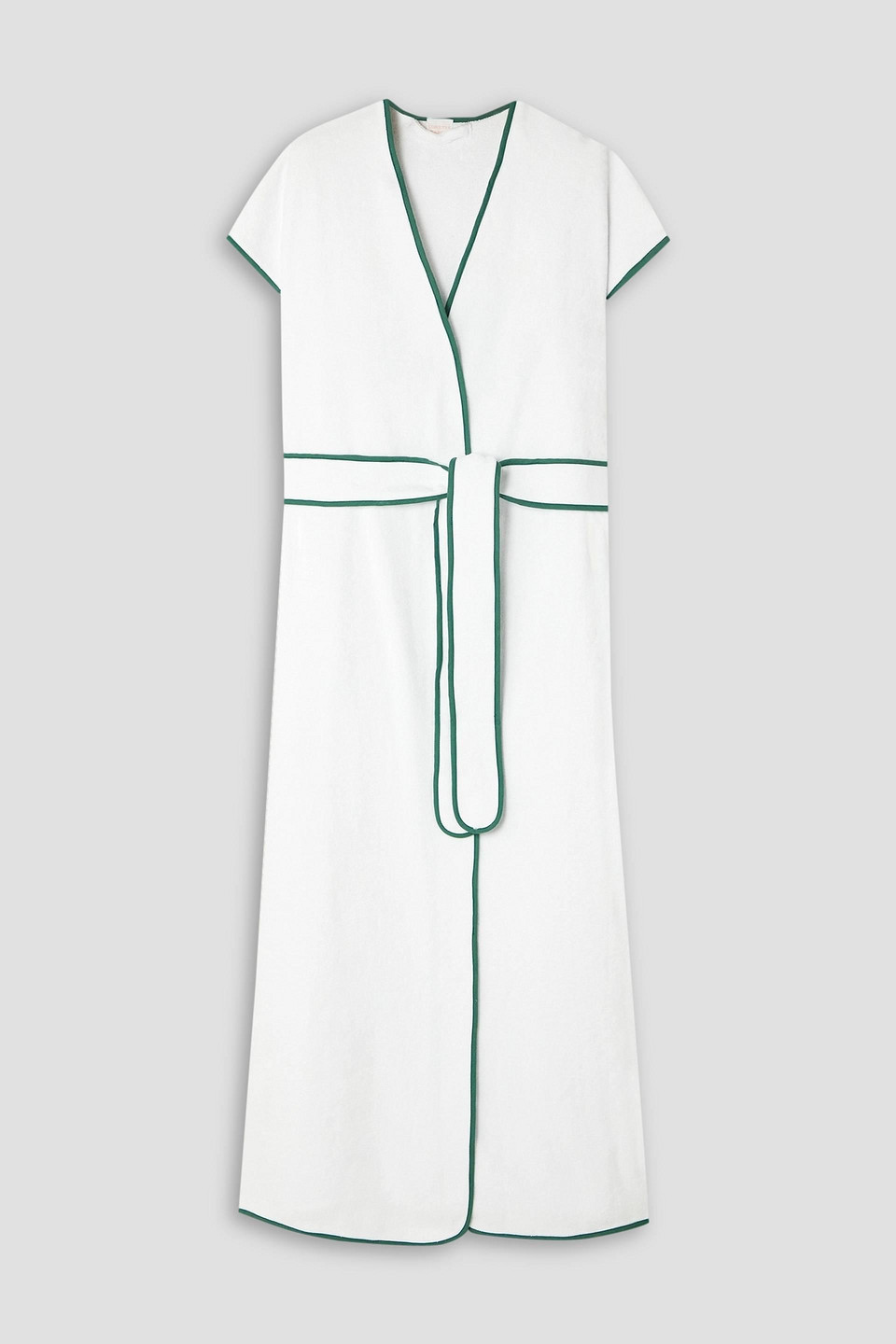 LORETTA CAPONI ROSSELLA EMBROIDERED COTTON-TERRY ROBE