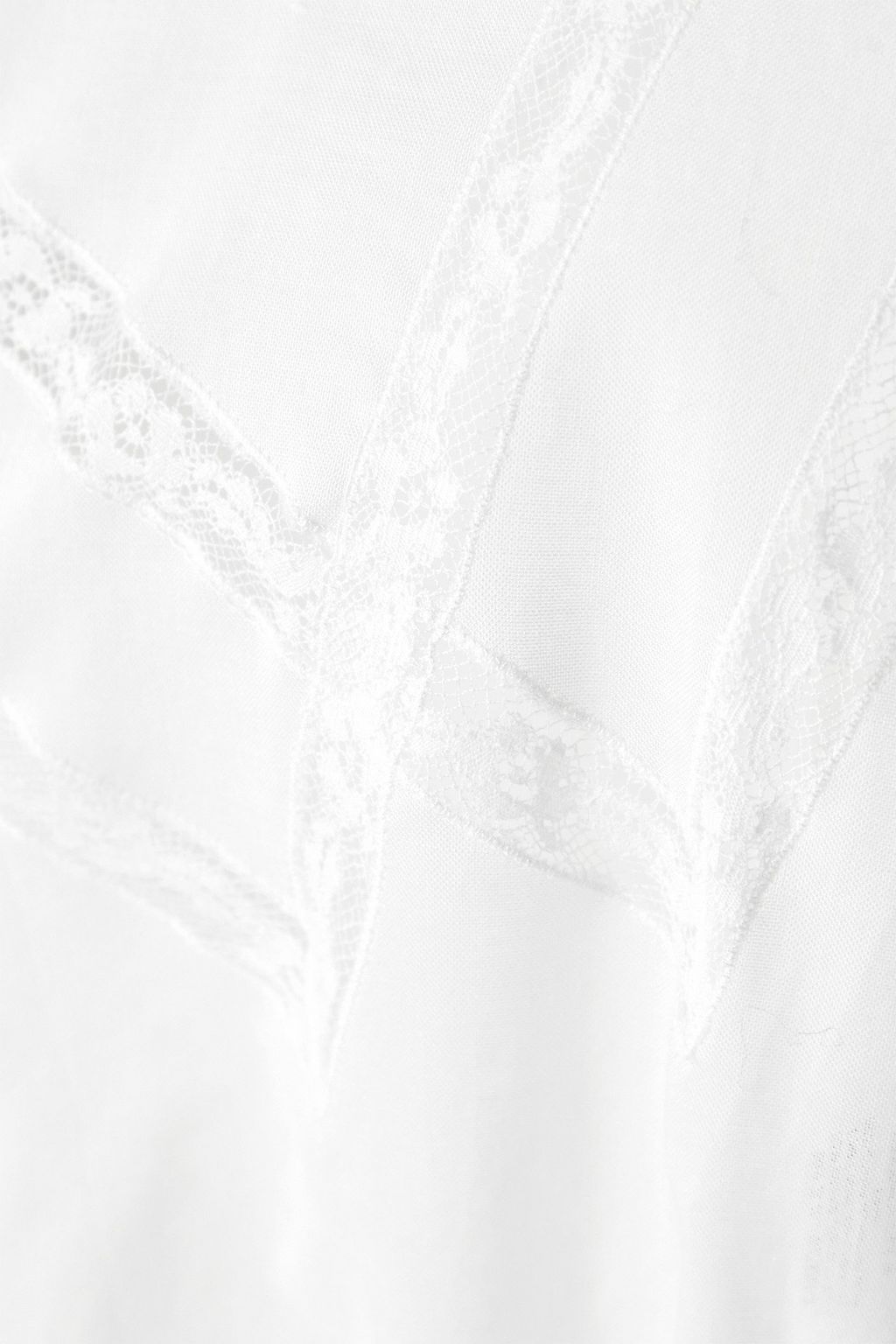 LORETTA CAPONI Petra lace-trimmed cotton-voile top