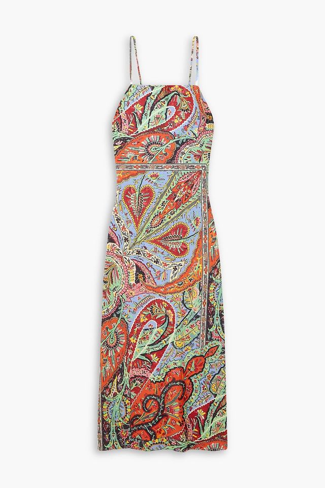 Jemima paisley-print crepe midi dress
