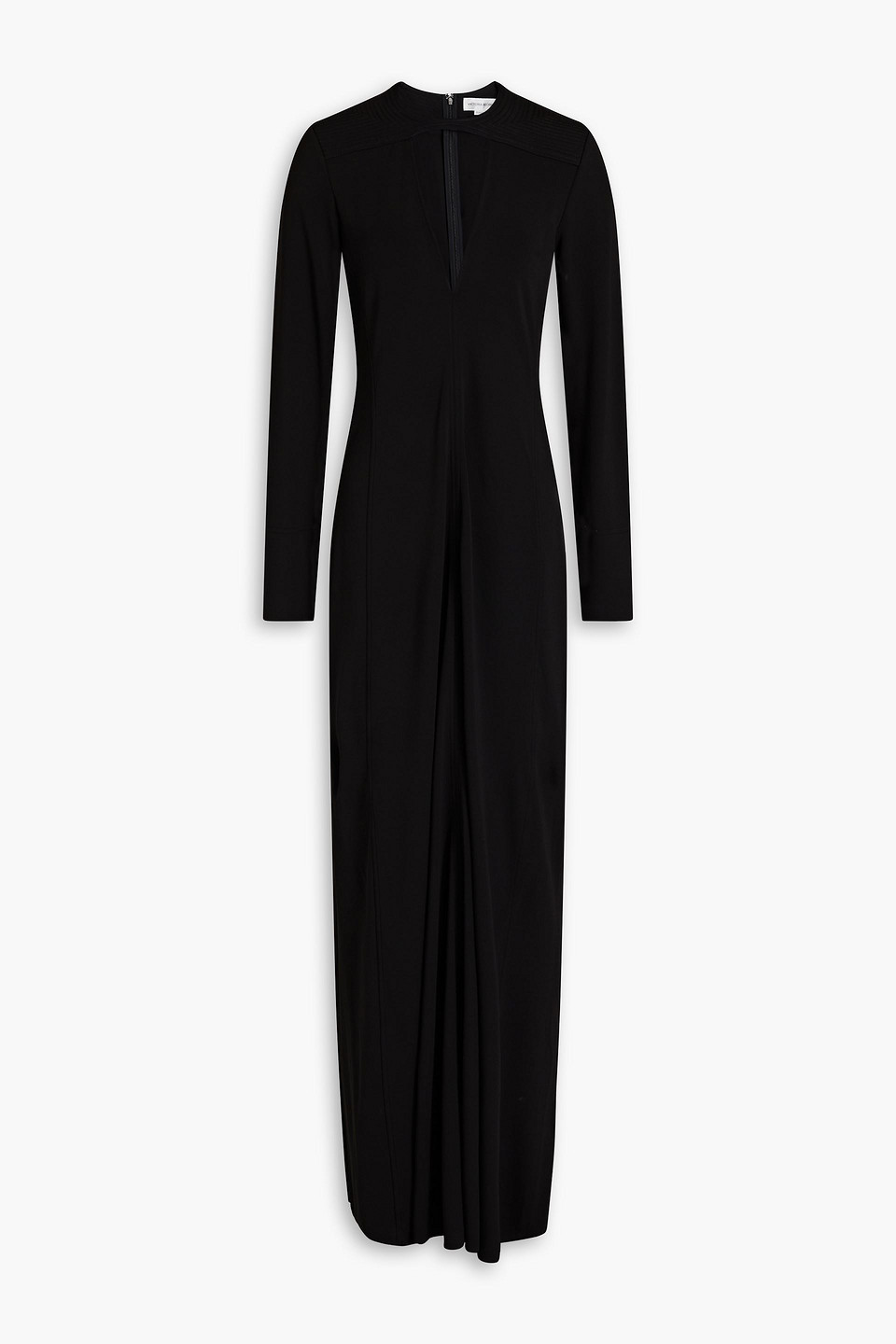 Victoria Beckham Cutout Embroidered Stretch-ponte Maxi Dress In Black