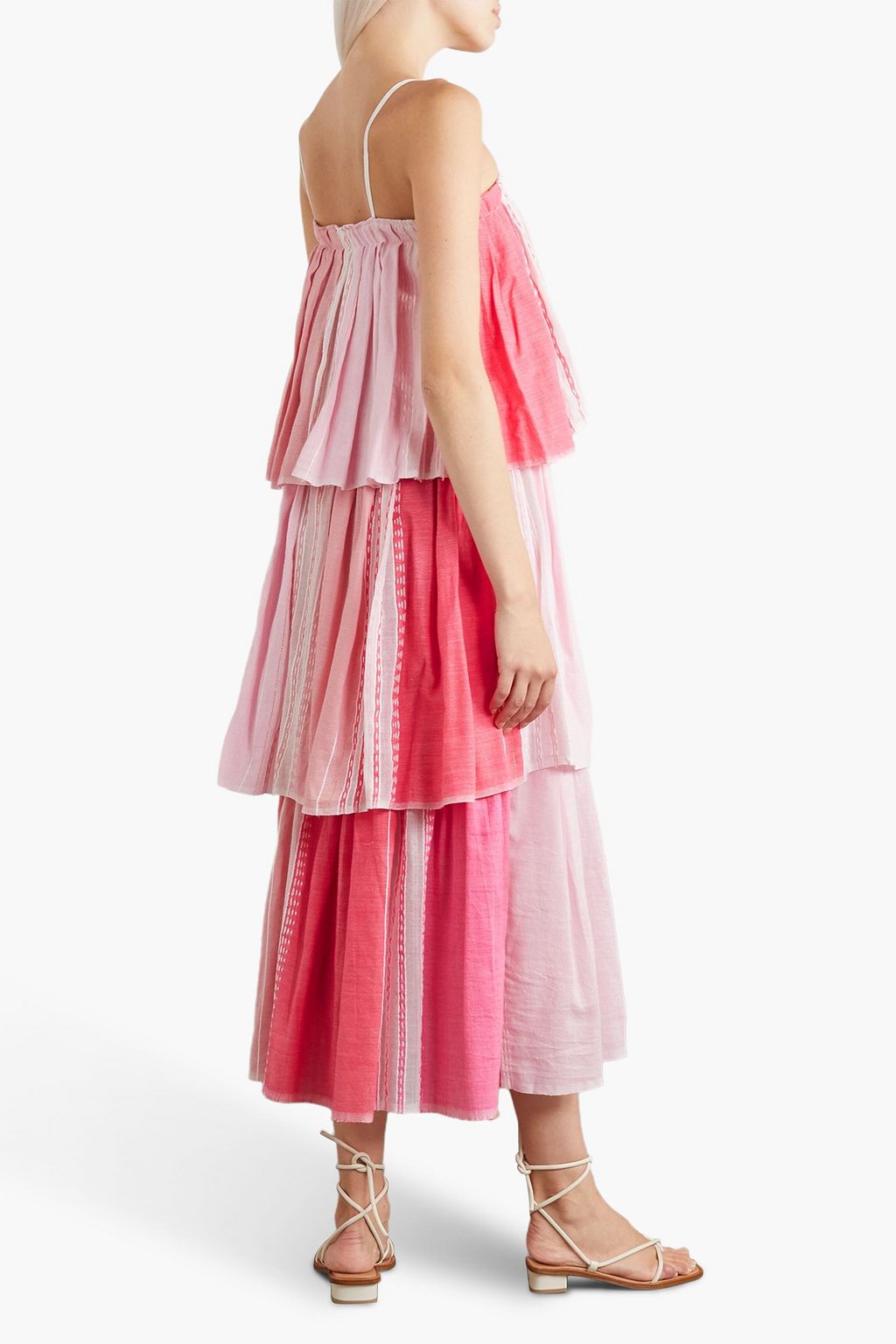 LEMLEM Eshal tiered embroidered cottongauze maxi dress THE