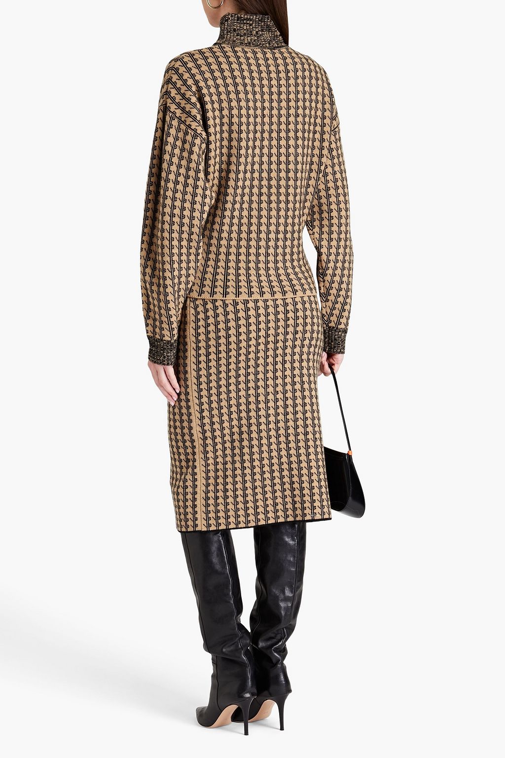 VICTORIA BECKHAM Jacquard-knit turtleneck sweater