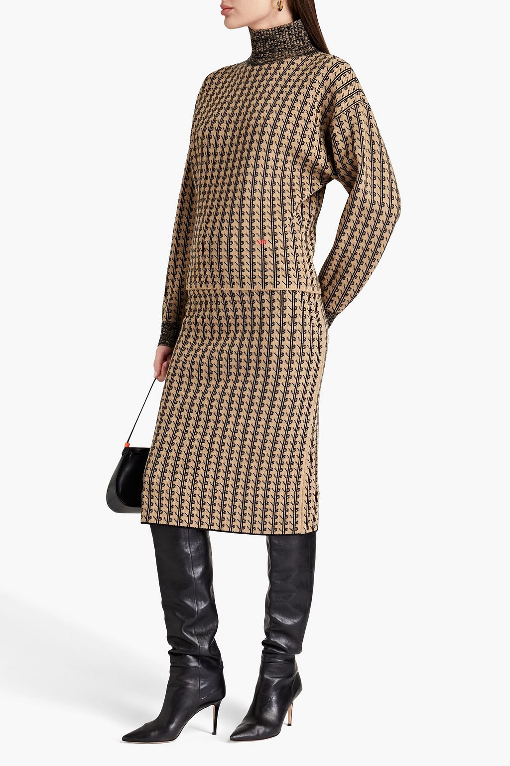 VICTORIA BECKHAM Jacquard-knit turtleneck sweater