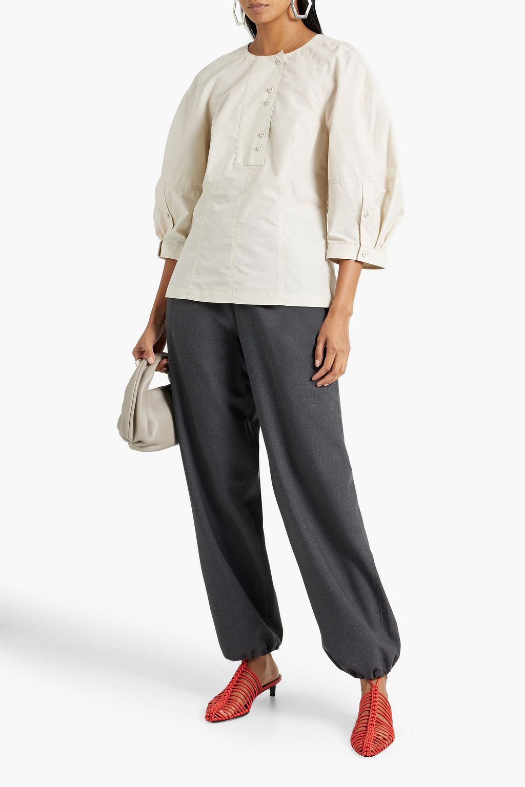 3.1 PHILLIP LIM بلوزة من البوبلين المصنوع من مزيج من القطن