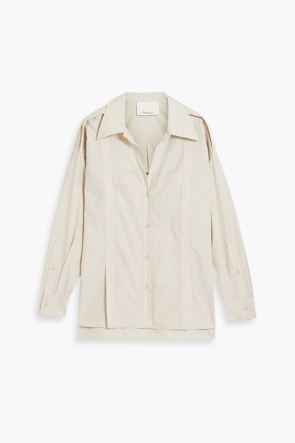 3.1 Phillip Lim Flat-collar Long-sleeved Shirt In Stone