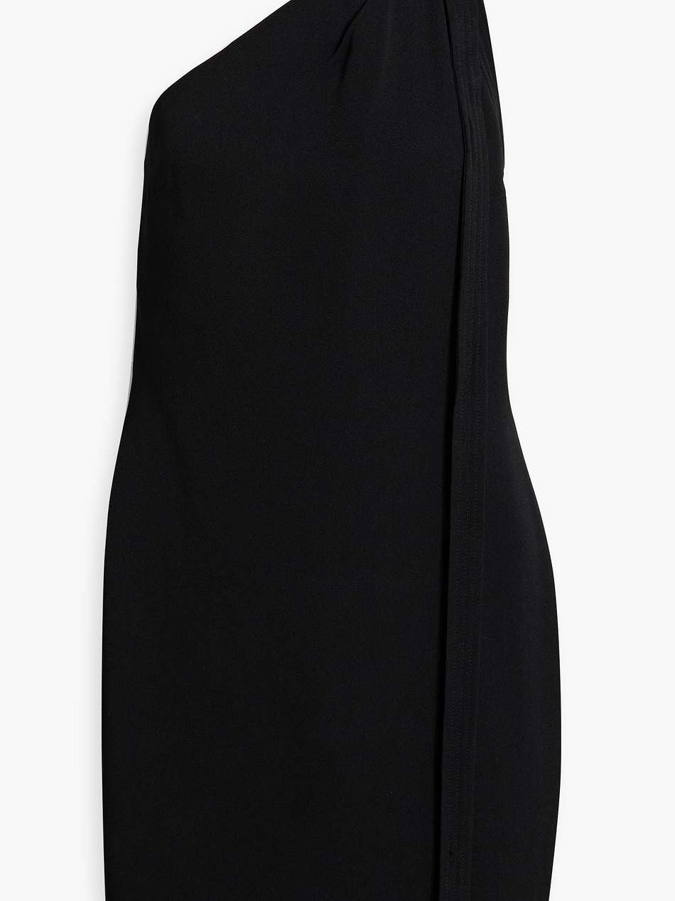 one-shoulder crepe mini dress