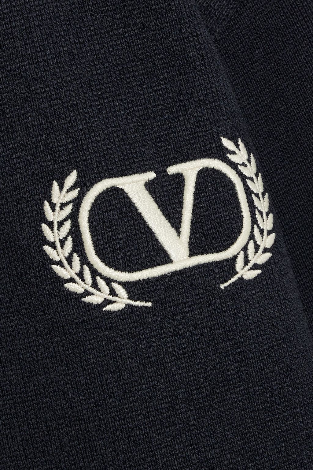 VALENTINO GARAVANI Embroidered striped cotton cardigan