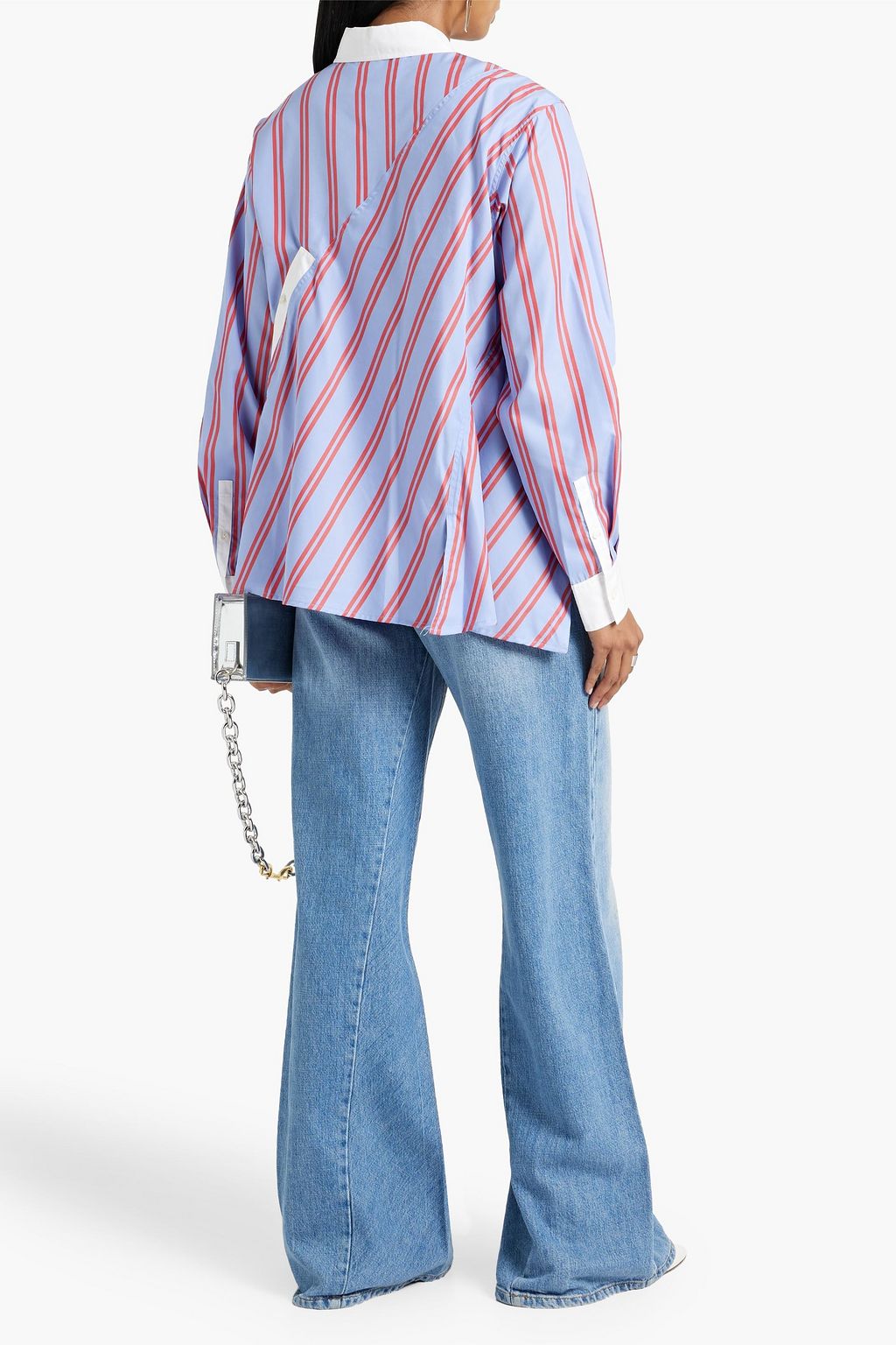 3.1 PHILLIP LIM Asymmetric striped cotton-blend poplin shirt