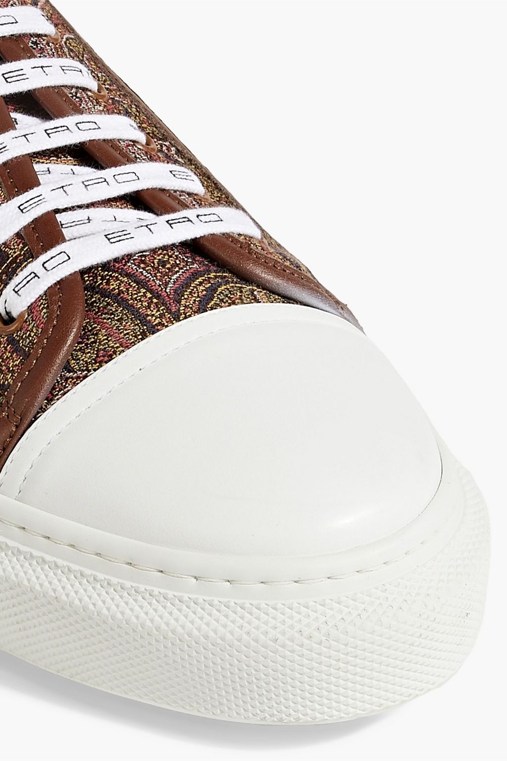 ETRO Leather-trimmed printed canvas sneakers