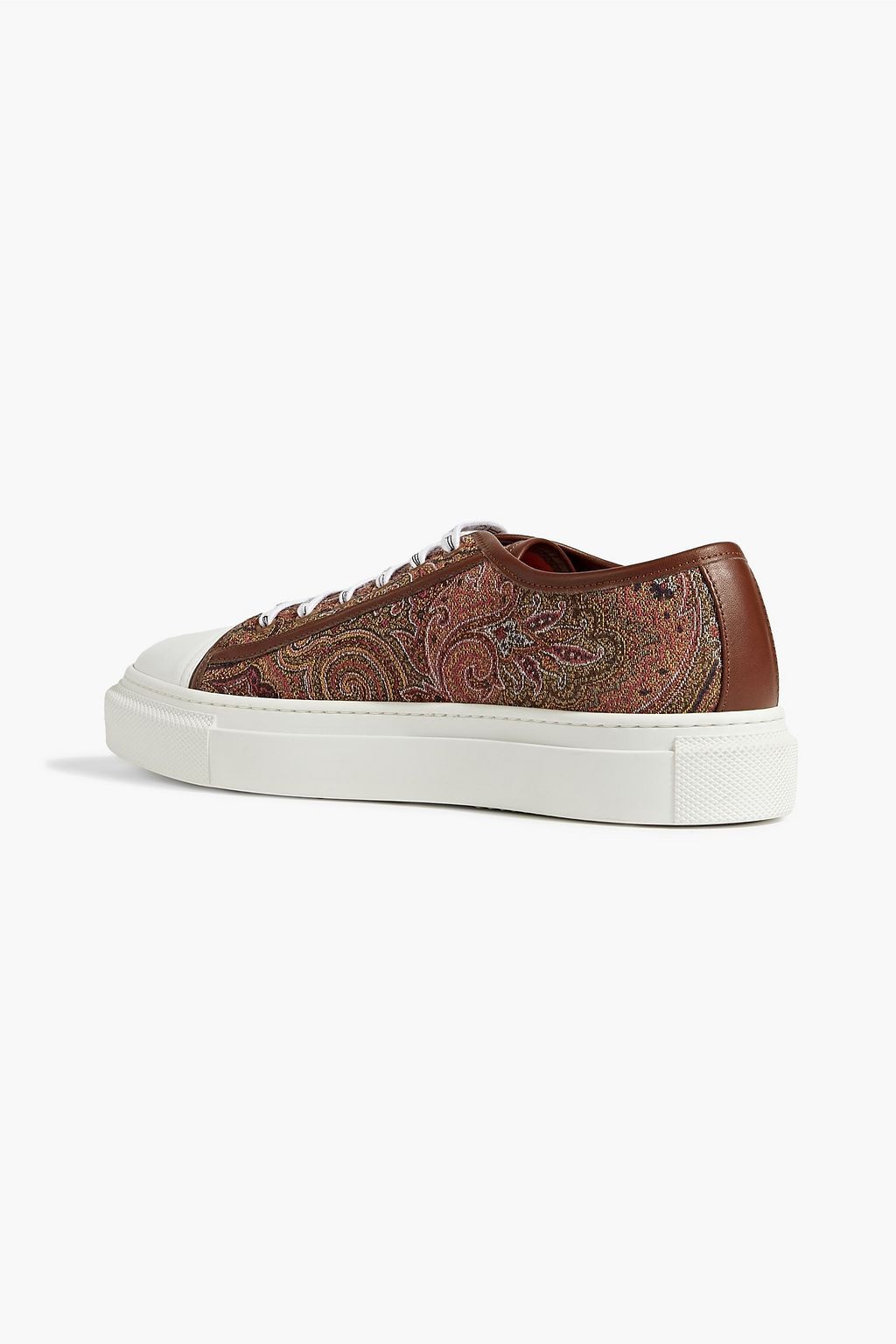 ETRO Leather-trimmed printed canvas sneakers