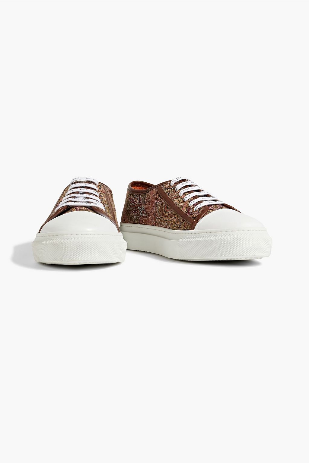ETRO Leather-trimmed printed canvas sneakers