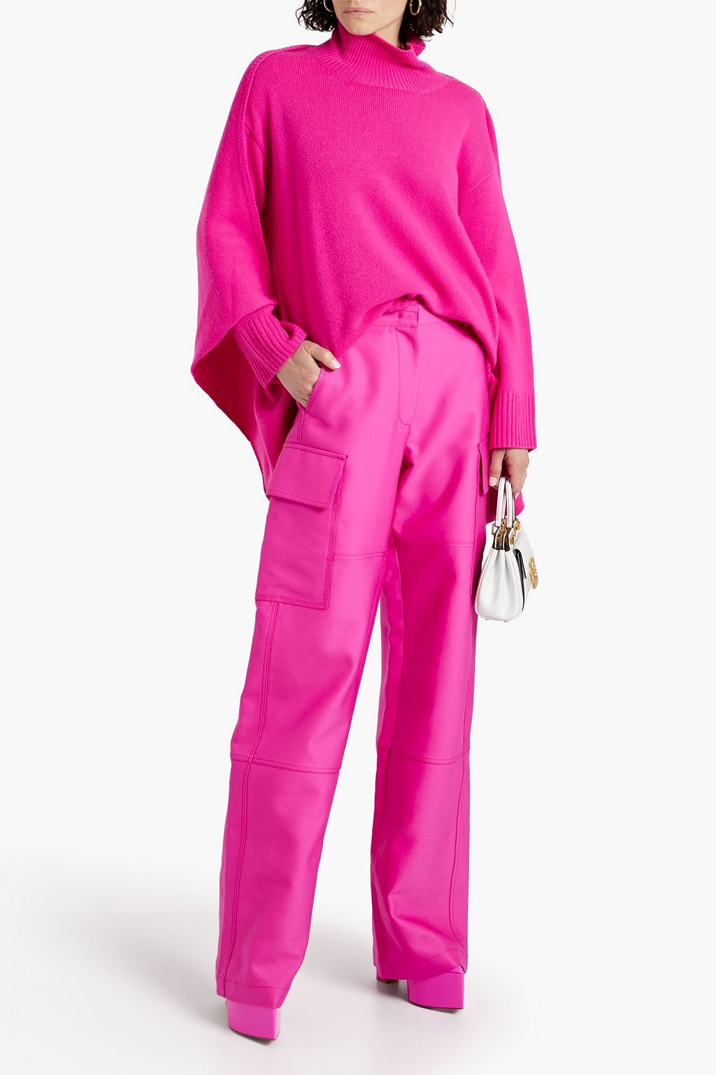 VALENTINO GARAVANI Asymmetric wool and cashmere-blend turtleneck sweater