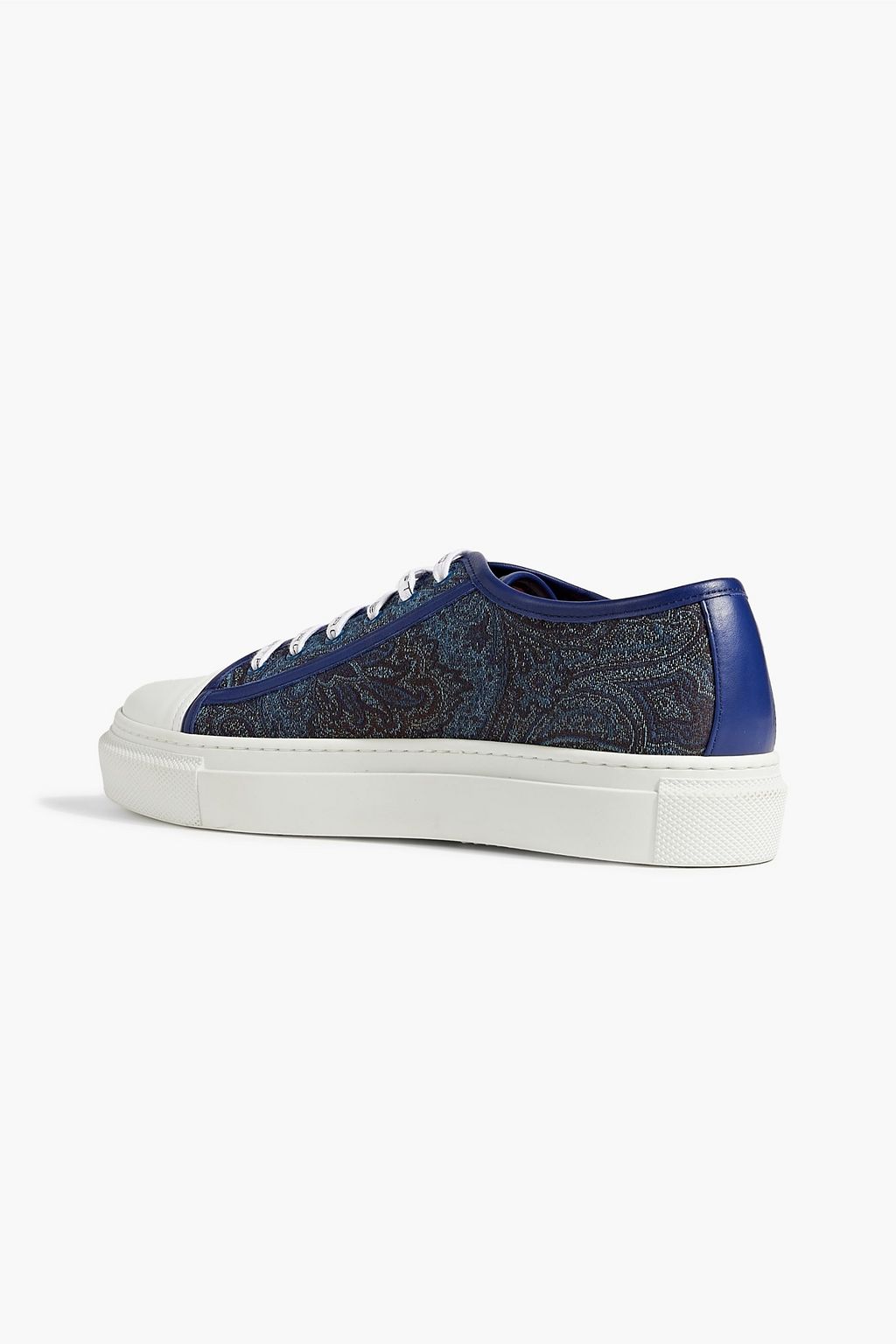 ETRO Leather-trimmed printed canvas sneakers