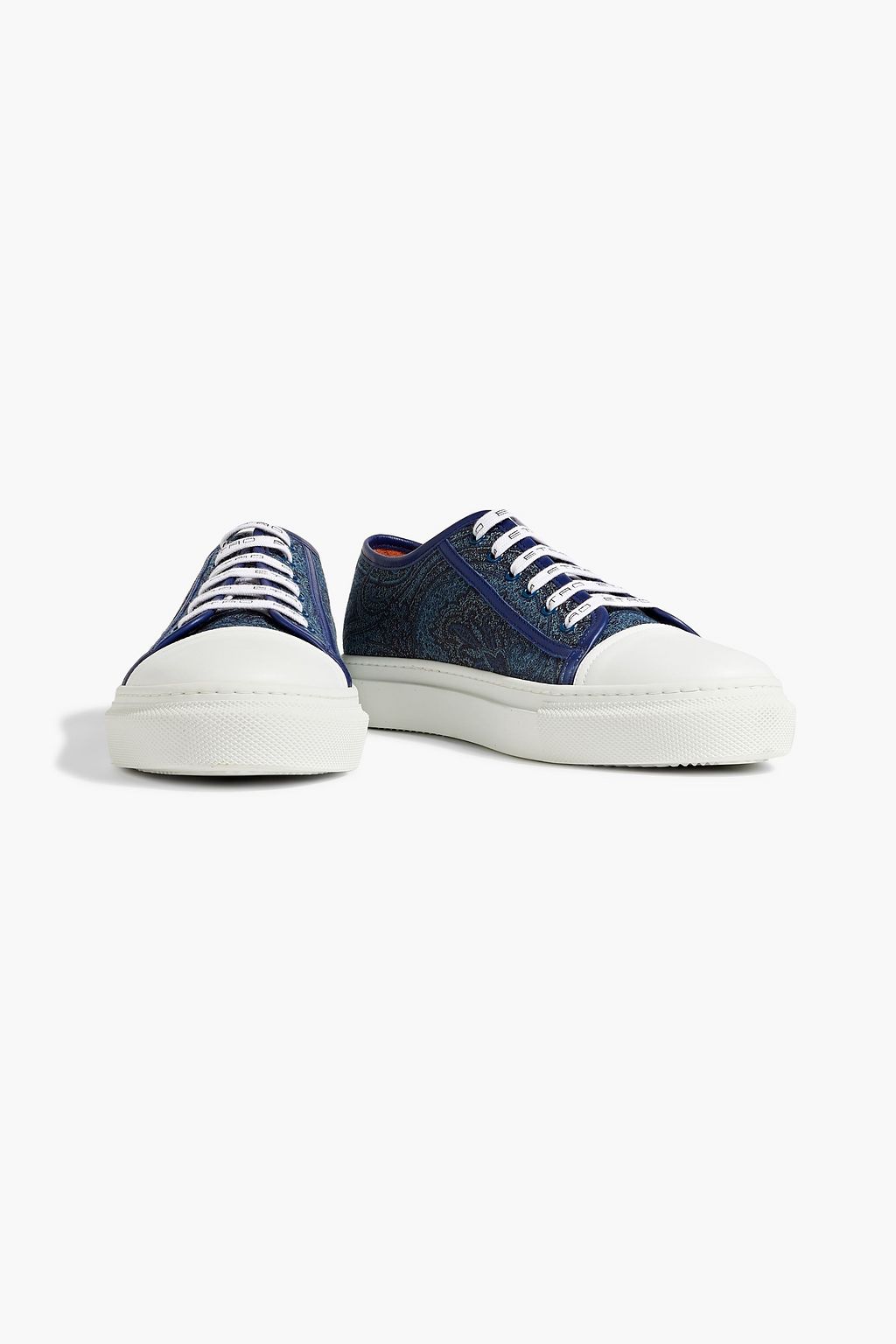 ETRO Leather-trimmed printed canvas sneakers