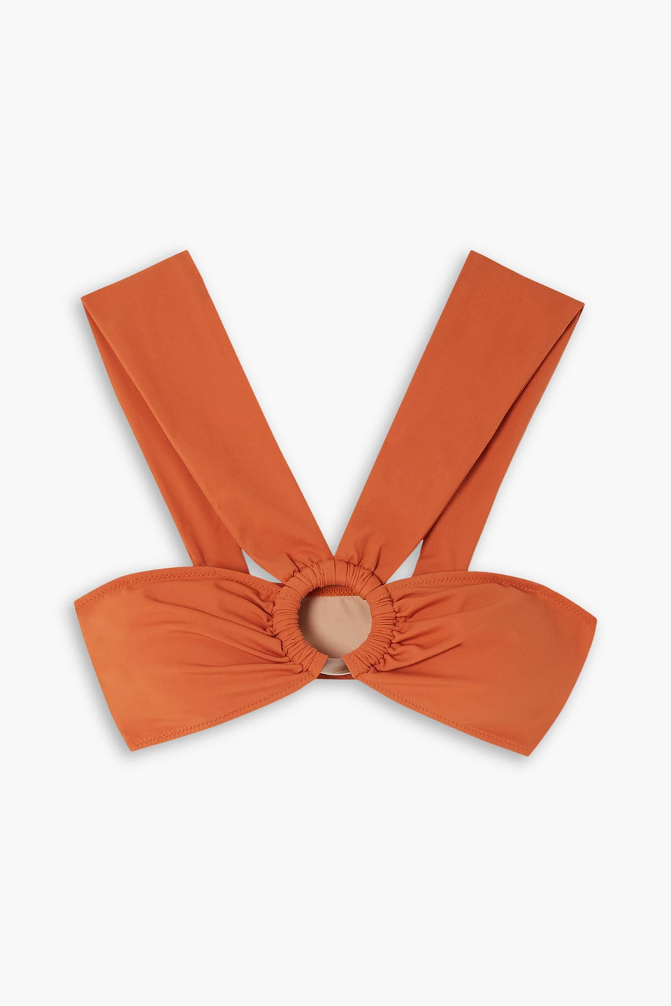 Evarae Sia Embellished Halterneck Bikini Top In Tan