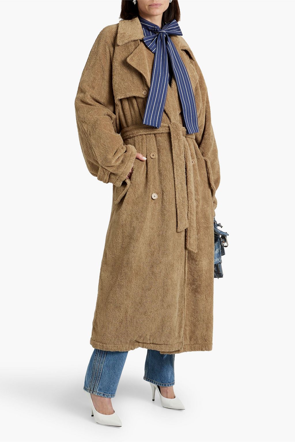 BALENCIAGA Cotton-terry trench coat
