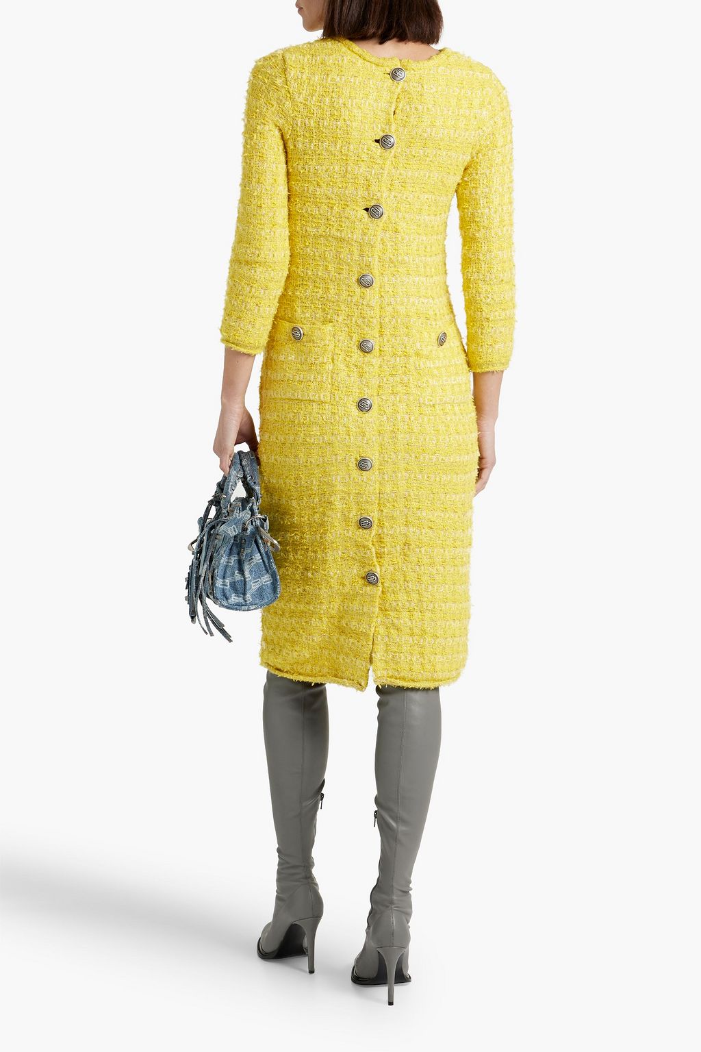 BALENCIAGA Metallic tweed midi dress