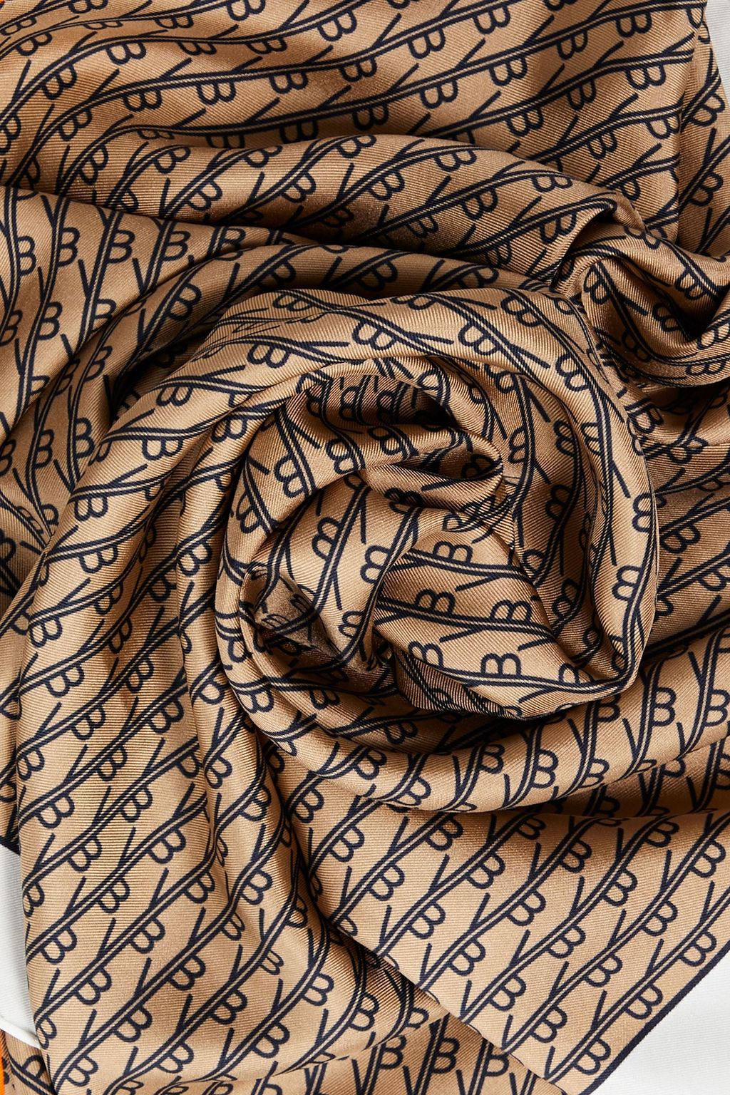 VICTORIA BECKHAM Logo-print silk-twill scarf