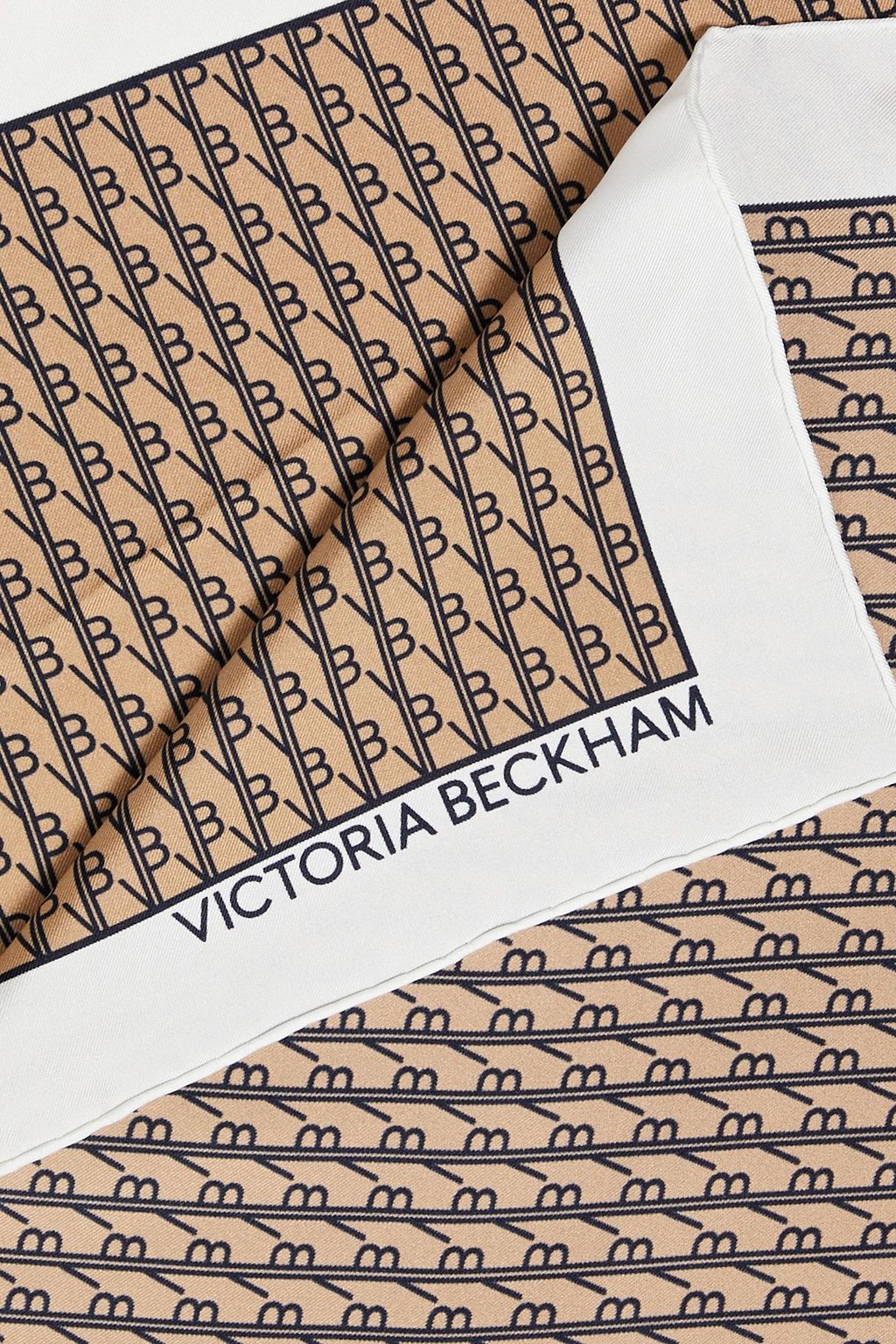 VICTORIA BECKHAM Logo-print silk-twill scarf