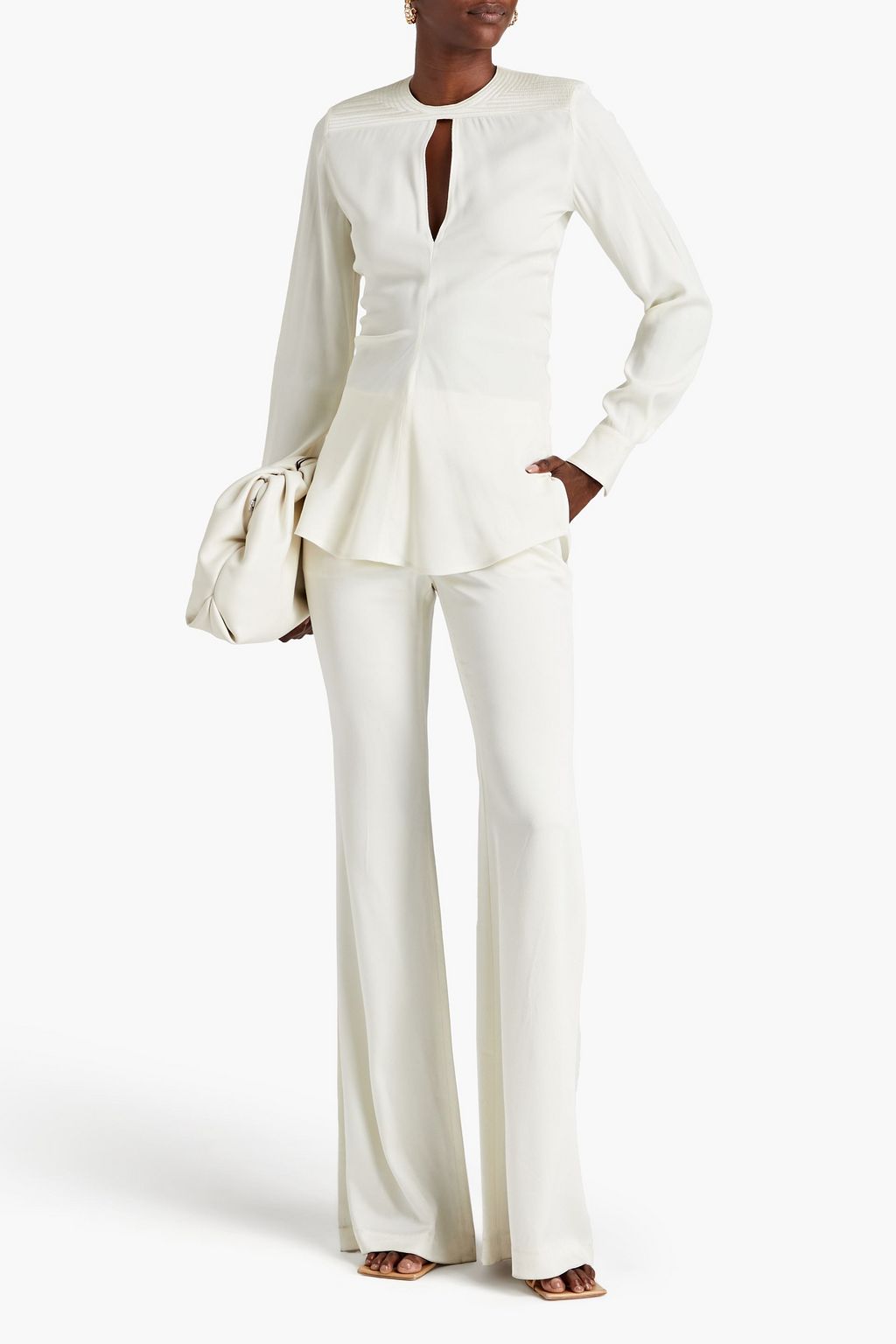 VICTORIA BECKHAM Cutout satin-crepe top