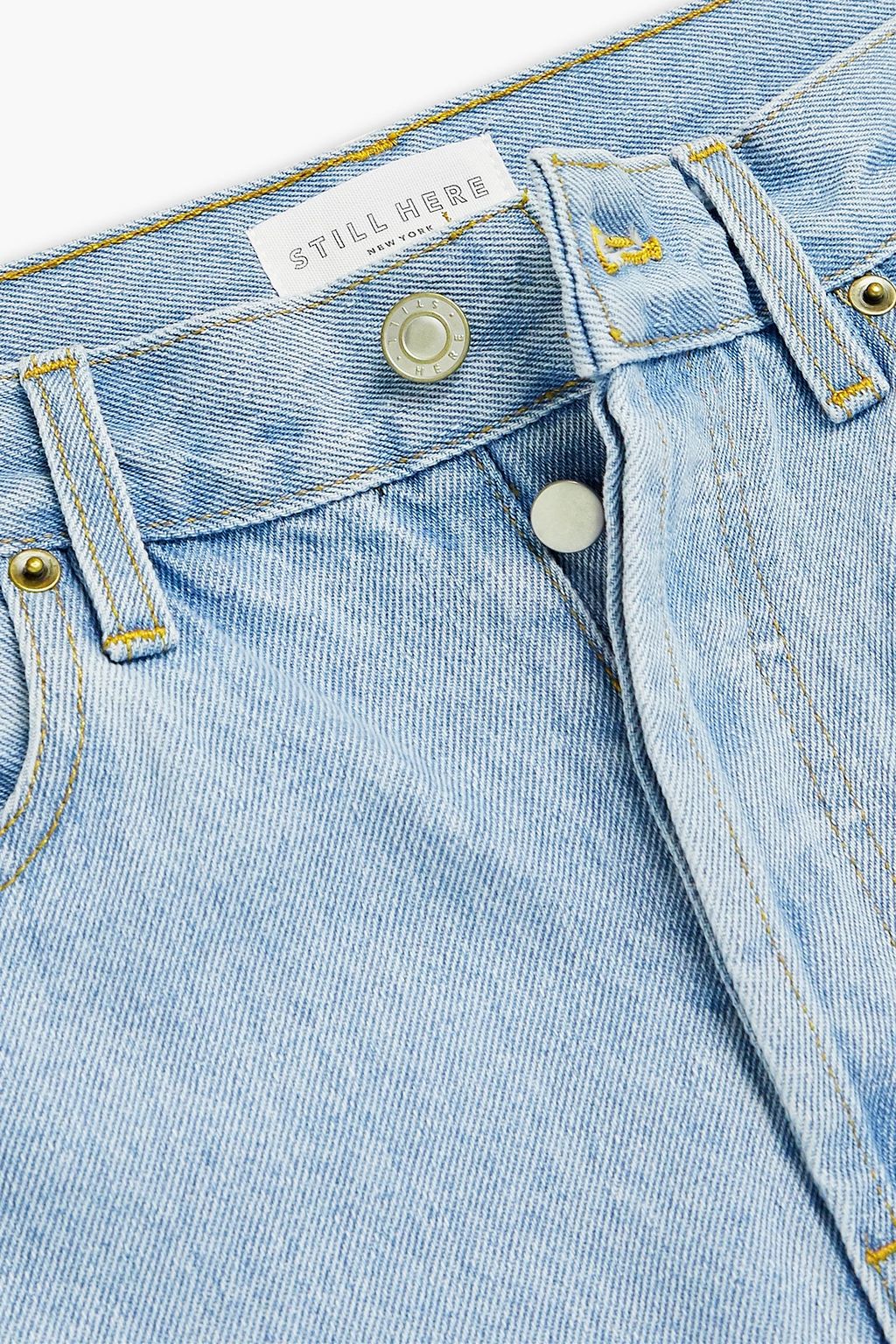 STILL HERE Shibori Tate cropped high-rise straight-leg jeans