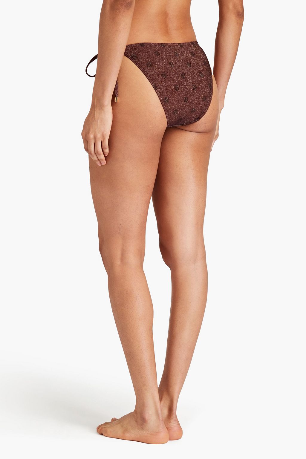 PEONY SWIMWEAR قطعة بيكيني سفلية من مزيج قماش ريبريف مطاط بتصميم منقط