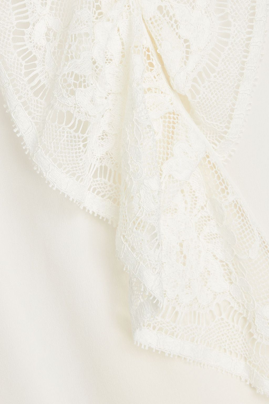 VICTORIA BECKHAM Corded lace-paneled silk crepe de chine blouse