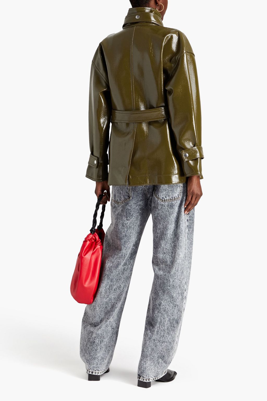 VICTORIA BECKHAM Belted coated wool-canvas jacket