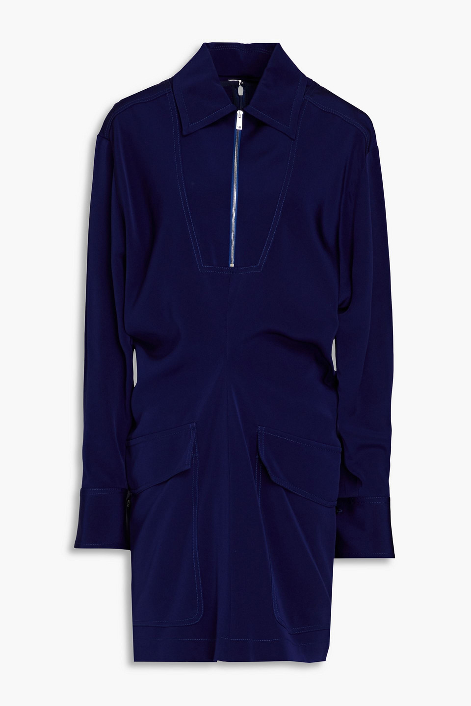 Victoria Beckham Draped Satin-crepe Mini Dress In Royal Blue