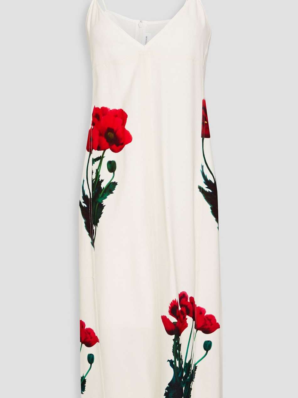 floral-print crepe dress