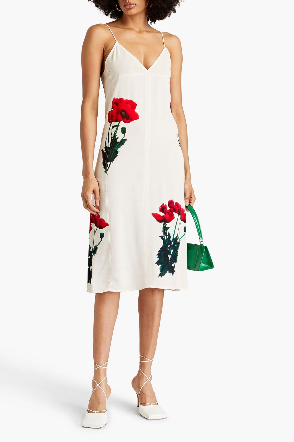 VICTORIA BECKHAM Floral-print crepe dress | THE OUTNET