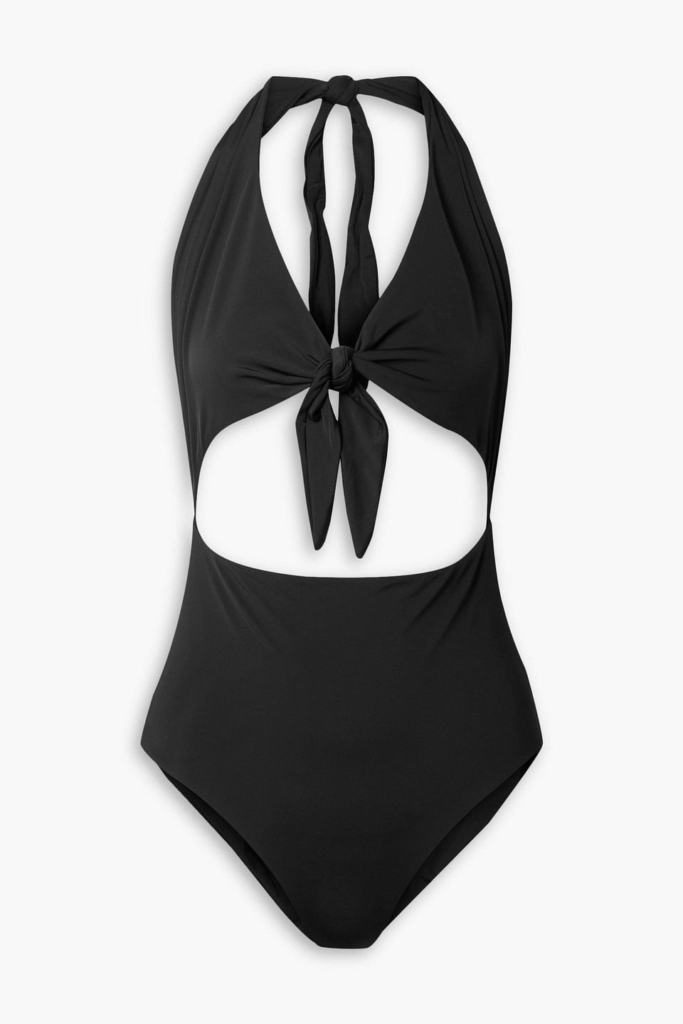 MARA HOFFMAN MADDY CUTOUT STRETCH-ECONYL HALTERNECK SWIMSUIT
