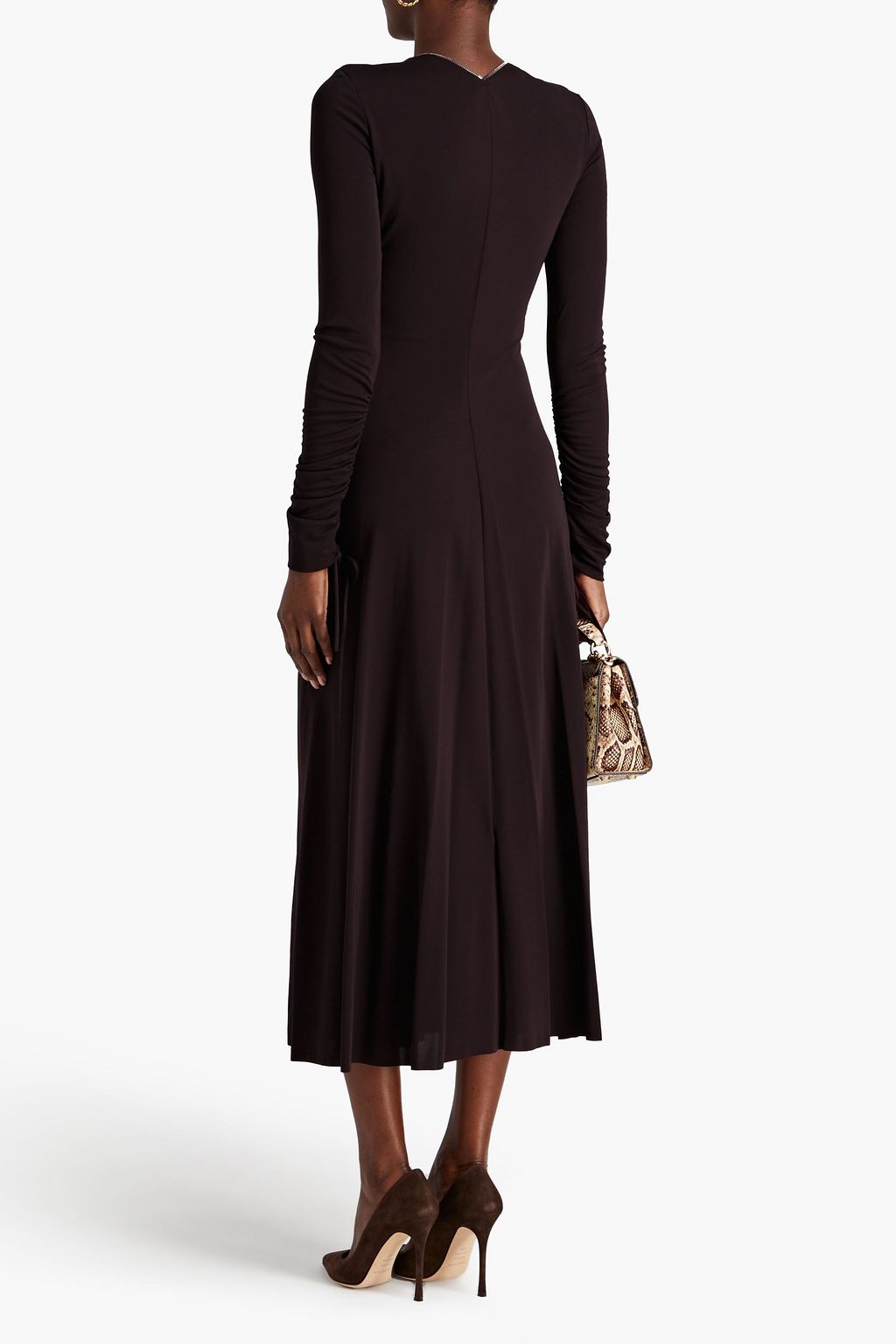 VICTORIA BECKHAM Ruched stretch-jersey midi dress