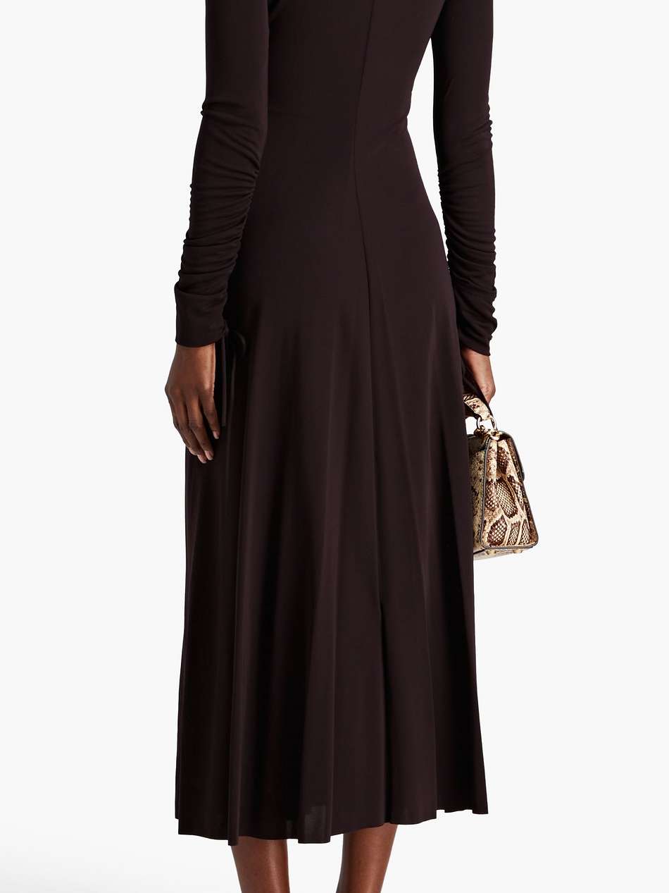 ruched stretch-jersey midi dress
