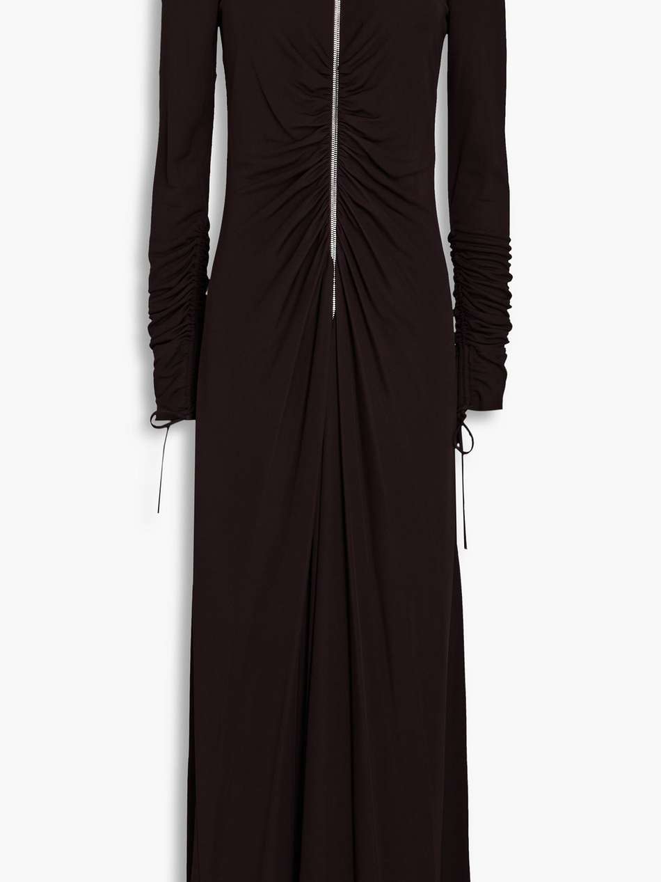ruched stretch-jersey midi dress