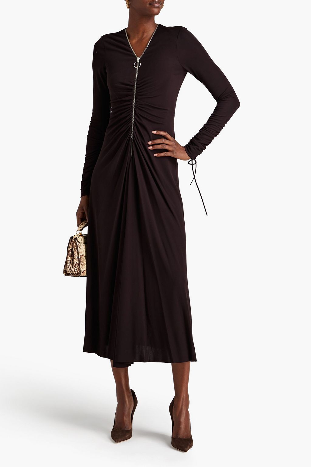 VICTORIA BECKHAM Ruched stretch-jersey midi dress