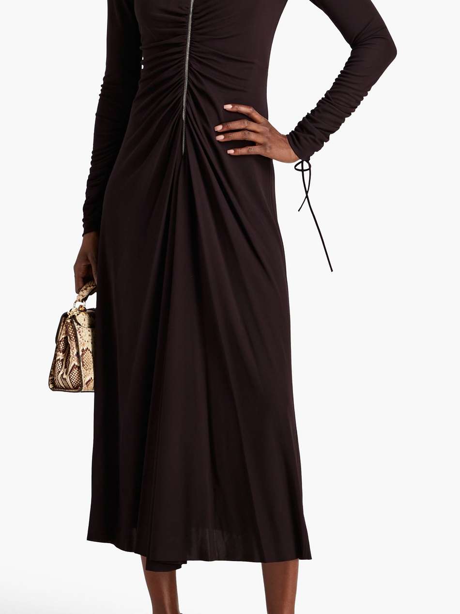 ruched stretch-jersey midi dress