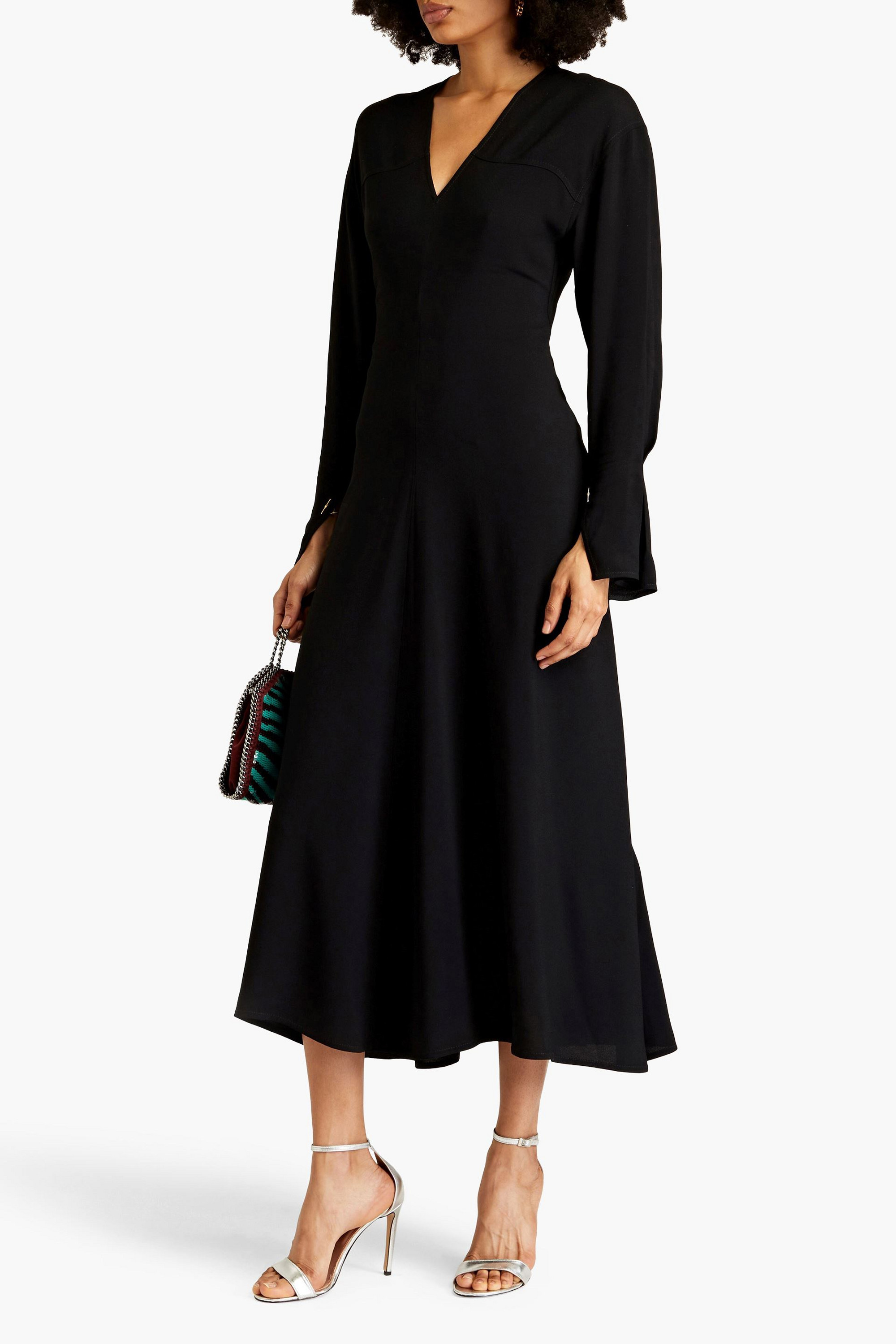 Victoria Beckham Pleated crepe midi dress