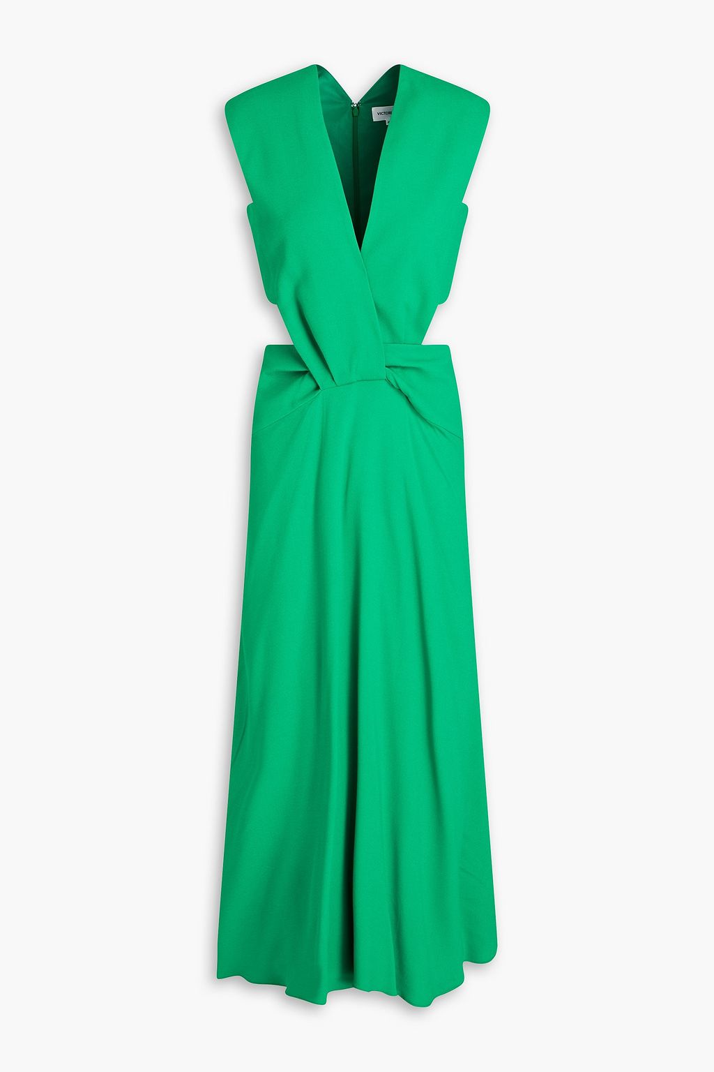 VICTORIA BECKHAM Cutout twisted crepe midi dress THE OUTNET
