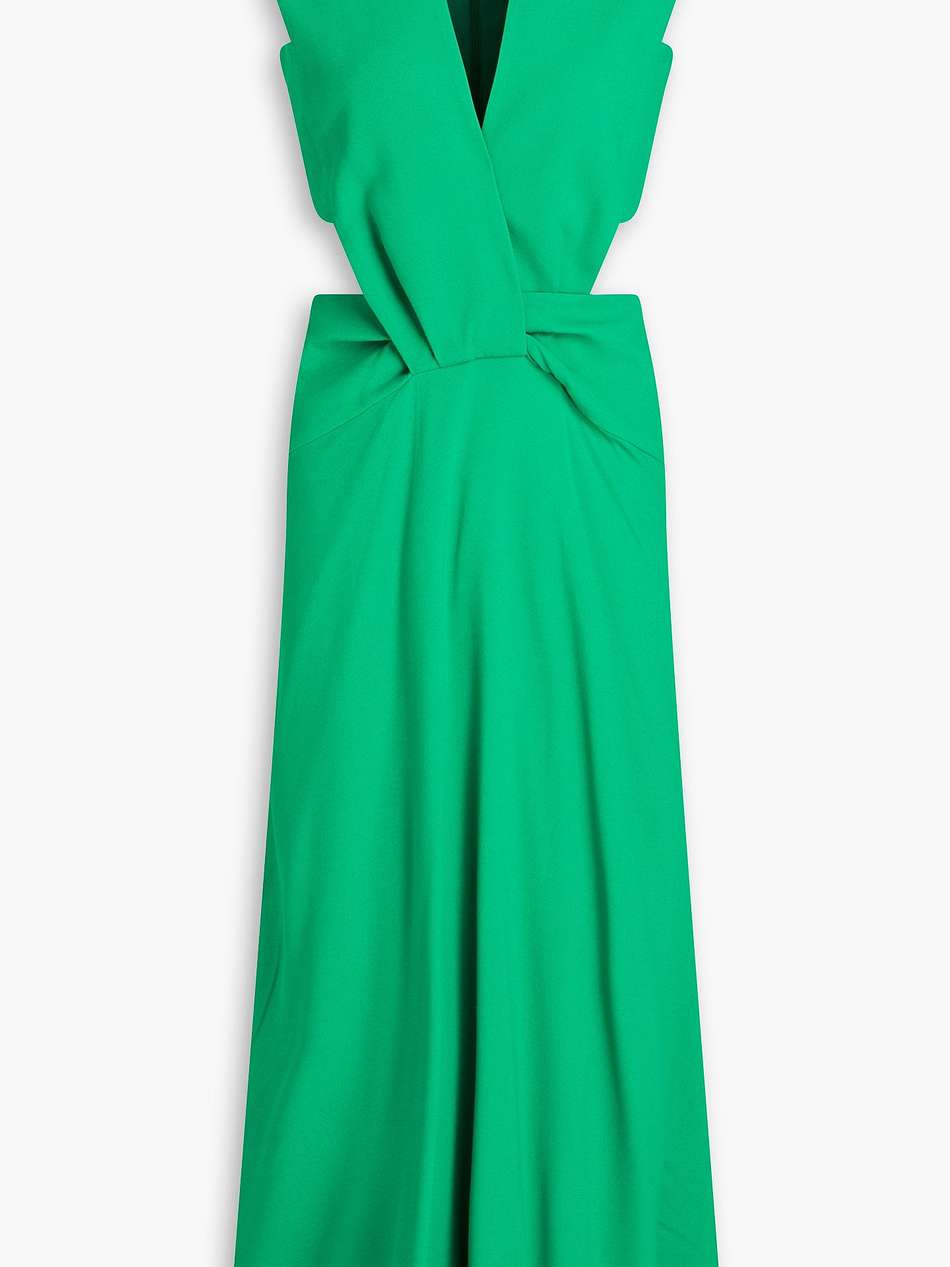 cutout twisted crepe midi dress